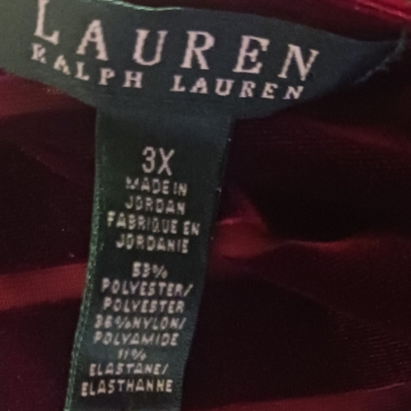 Ralph Lauren Maroon Striped Long Sleeve Top - Picture 2 of 4